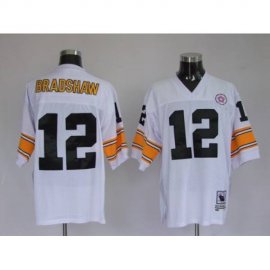 Mitchell & Ness Pittsburgh Steelers #12 Terry Bradshaw White Stitched Throwback NFL Jersey