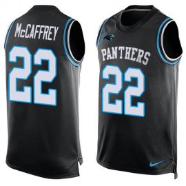 Nike Carolina Panthers #22 Christian McCaffrey Black Team Color Mens Stitched NFL Limited Tank Top Jersey
