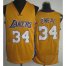 Los Angeles Lakers 34 Shaquille ONeal Yellow Revolution 30 Jerseys Cheap