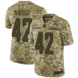 Nike Los Angeles Chargers #42 Uchenna Nwosu Camo Mens Stitched NFL Limited 2018 Salute To Service Jersey