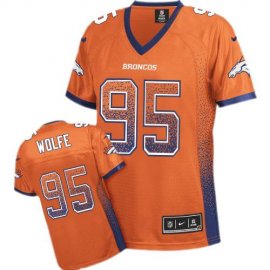 Nike Denver Broncos #95 Derek Wolfe Orange Team Color Womens Stitched NFL Elite Drift Fashion Jersey