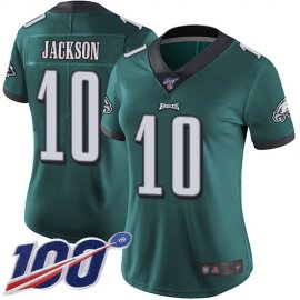 Nike Philadelphia Eagles #10 DeSean Jackson Midnight Green Team Color Womens Stitched NFL 100th Season Vapor Limited Jersey