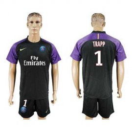 Paris Saint-Germain #1 Trapp Black Goalkeeper Soccer Club Jersey