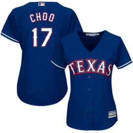 Texas Rangers #17 Shin-Soo Choo Blue Alternate Womens Stitched MLB Jersey