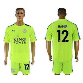Leicester City #12 Hamer Shiny Green Goalkeeper Soccer Club Jersey