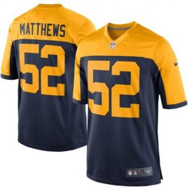 Nike Green Bay Packers #52 Clay Matthews Navy Blue Alternate Youth Stitched NFL New Elite Jersey