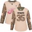 Adidas Detroit Red Wings #35 Jimmy Howard Camo Authentic 2017 Veterans Day Womens Stitched NHL Jersey