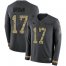 Nike New England Patriots #17 Antonio Brown Anthracite Salute to Service Mens Stitched NFL Limited Therma Long Sleeve Jersey