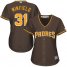San Diego Padres #31 Dave Winfield Brown Alternate Womens Stitched MLB Jersey