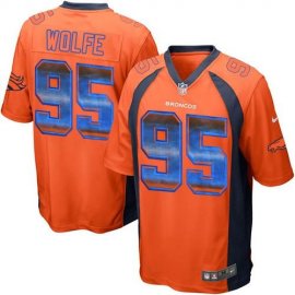 Nike Denver Broncos #95 Derek Wolfe Orange Team Color Mens Stitched NFL Limited Strobe Jersey