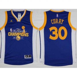 Golden State Warriors #30 Stephen Curry Blue 2017 NBA Finals Champions Stitched NBA Jersey
