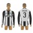 Juventus #3 Chiellini Home Long Sleeves Soccer Club Jersey