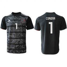 Mexico #1 Corona Black Soccer Country Jersey