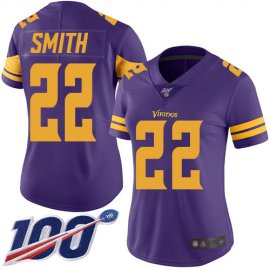 Nike Minnesota Vikings #22 Harrison Smith Purple Womens Stitched NFL Limited Rush 100th Season Jersey