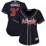 Atlanta Braves #31 Greg Maddux Navy Blue Alternate Womens Stitched MLB Jersey