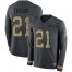 Nike Washington Football Team #21 Sean Taylor Anthracite Salute to Service Mens Stitched NFL Limited Therma Long Sleeve Jersey