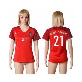 Womens Portugal #21 Nuno Gomes Home Soccer Country Jersey