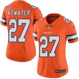 Nike Denver Broncos #27 Steve Atwater Orange Womens Stitched NFL Limited Rush Jersey