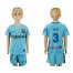 Barcelona #3 Pique Away Kid Soccer Club Jersey