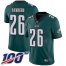 Nike Philadelphia Eagles #26 Miles Sanders Midnight Green Team Color Mens Stitched NFL 100th Season Vapor Limited Jersey