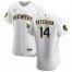 Milwaukee Brewers #14 Jace Peterson Mens Nike White Home 2020 Authentic Player MLB Jersey