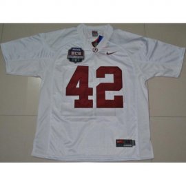 Alabama Crimson Tide 42 Eddie Lacy White 2012 BCS Patch College Football Jersey