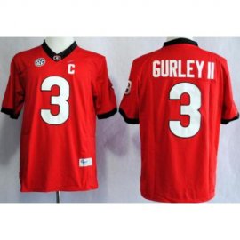 Georgia Bulldogs 3 Todd Gurley II Red College Football Limited NCAA Jerseys