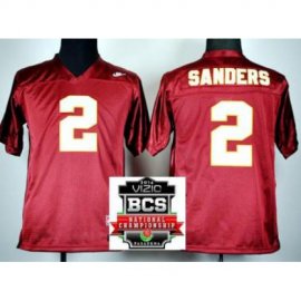 Kids Florida State Seminoles (FSU) 2 Deion Sanders Red College Football NCAA Jerseys 2014 Vizio BCS National Championship Game Patch