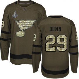 Adidas St. Louis Blues #29 Vince Dunn Green Salute to Service Stanley Cup Champions Stitched NHL Jersey