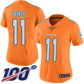 Nike Miami Dolphins #11 DeVante Parker Orange Womens Stitched NFL Limited Rush 100th Season Jersey