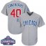 Chicago Cubs #40 Willson Contreras Grey Road 2016 World Series Champions Stitched Youth MLB Jersey