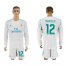 Real Madrid #12 Marcelo White Home Long Sleeves Soccer Club Jersey
