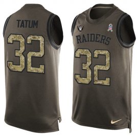 Nike Las Vegas Raiders #32 Jack Tatum Green Mens Stitched NFL Limited Salute To Service Tank Top Jersey