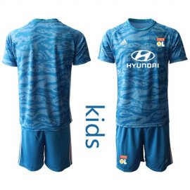 Lyon Blank Blue Goalkeeper Kid Soccer Club Jersey