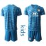 Lyon Blank Blue Goalkeeper Kid Soccer Club Jersey