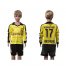Dortmund #17 Aubameyang Home Long Sleeves Kid Soccer Club Jersey
