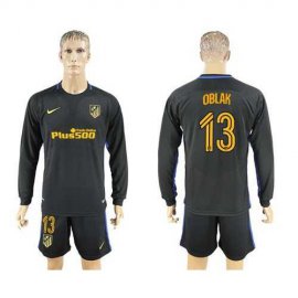 Atletico Madrid #13 Oblak Away Long Sleeves Soccer Club Jersey