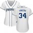 San Diego Padres #34 Rollie Fingers White Home Womens Stitched MLB Jersey