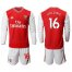Arsenal #16 Holding Red Home Long Sleeves Soccer Club Jersey