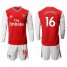 Arsenal #16 Holding Red Home Long Sleeves Soccer Club Jersey