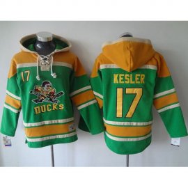 Anaheim Ducks #17 Ryan Kesler Green Sawyer Hooded Sweatshirt Stitched NHL Jersey