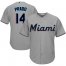 Miami Marlins #14 Martin Prado Grey Cool Base Stitched Youth MLB Jersey