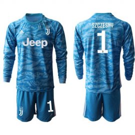 Juventus #1 Szczesny Blue Goalkeeper Long Sleeves Soccer Club Jersey