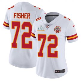 Nike Kansas City Chiefs #72 Eric Fisher White Womens Super Bowl LV Bound Stitched NFL Vapor Untouchable Limited Jersey