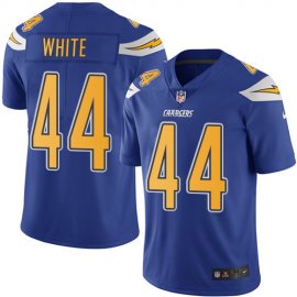 Nike Los Angeles Chargers #44 Kyzir White Electric Blue Mens Stitched NFL Limited Rush Jersey