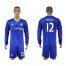 Chelsea #12 Mikel Home Long Sleeves Soccer Club Jersey