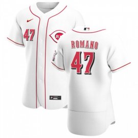 Cincinnati Reds #47 Sal Romano Mens Nike White Home 2020 Authentic Player MLB Jersey