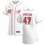 Cincinnati Reds #47 Sal Romano Mens Nike White Home 2020 Authentic Player MLB Jersey
