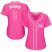 Miami Marlins #9 Lewis Brinson Pink Fashion Womens Stitched MLB Jersey