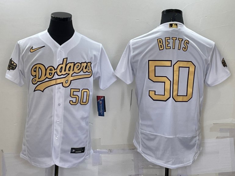 Dodgers 50 Mookie Betts White Nike 2022 MLB All Star Flexbase Jersey Dodgers 50 Mookie Betts White Nike 2022 MLB All Star Flexbase Jersey